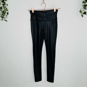 SPANX High Rise Faux Leather Leggings Black Size Small